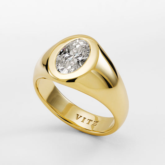 Flush Set Diamond Signet