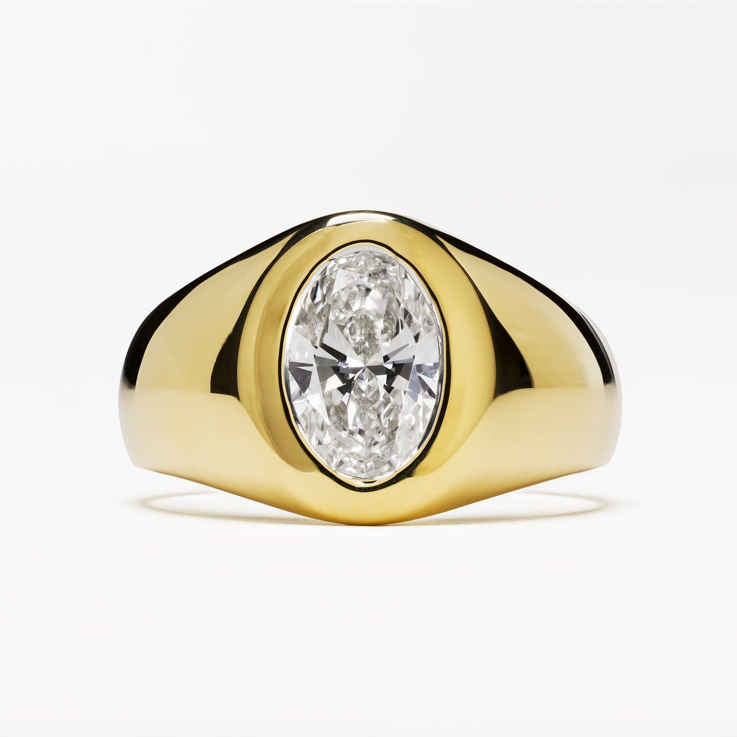 Flush Set Diamond Signet