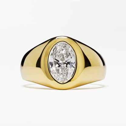 Flush Set Diamond Signet