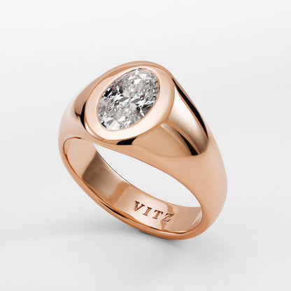 Flush Set Diamond Signet