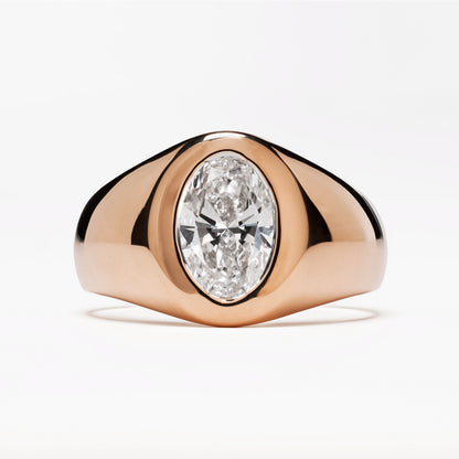 Flush Set Diamond Signet