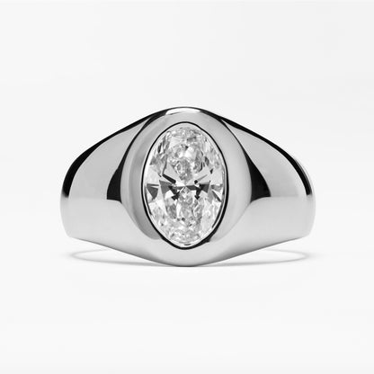 Flush Set Diamond Signet