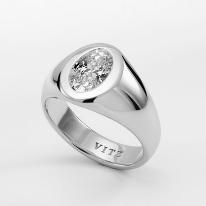 Flush Set Diamond Signet